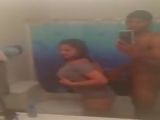 Indian Desi looking fucking Big Black member in the Bathroom